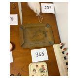 Antique 1920s copper & brass advertising ashtray