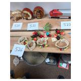 Lot of vintage napkin rings & fruit accents