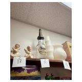 Vintage glass motor oil bottle with spout