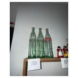 Lot of 3 vintage 1960 Coca Cola bottles
