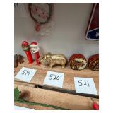 Vintage gold elephant figure / plastic