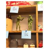 Pair of vintage 5 inch large Army men
