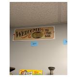 Vintage Welcome to the Bar Sign / metal