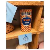 Vintage Mission orange soda metal bank