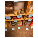 Lot of 3 vintage brass etched bells