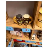 Vintage amber glass S&P shakers