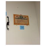 Antique 1916 PA Railroad stock certificate