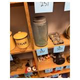 Vintage 1800s Atlas Blue Mason Jar / Zinc Lid