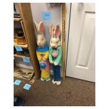 Pair of vintage Mr. & Mrs. Bunny Easter figures