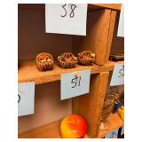 Unique vintage carved real walnut flower baskets