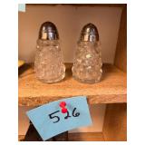 Pair of vintage cut glass s+ p shakers / no c/c