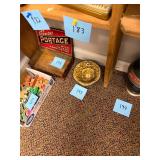 Pair of vintage metal planters peanut bowls