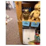 Vintage 4 inch solid brass owl