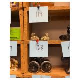 Vintage antique metal car salt & pepper shakers