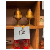 Vintage mid century brass lamp s & p shakers