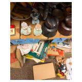 Pair of flocked snowmen figures