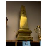 Vintage metal oblisk figure / 18 inches tall