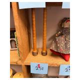 Pair of wood textile spools