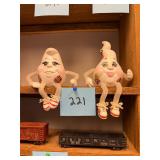 Pair of vintage ceramic Halloween ghosts