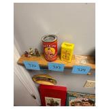 Vintage Baking powder tin + mustard tin