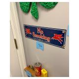 Vintage porcelain Pegasus gas pump no smoking sign