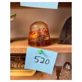 Vintage flower in lucite paperweight