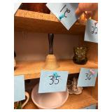 Vintage brass bell / wood handle