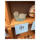 Vintage glass swan candle holder