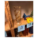 Antique gold trimmed crystal vase / no C/C