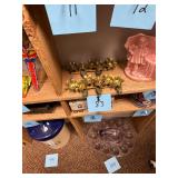 11 antique metal Christmas tree candle holders