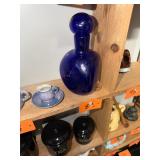 Unique cobalt blue bottle with stopper / no c/c