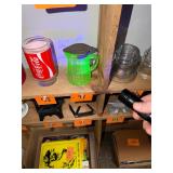 Vintage uranium glass lidded syrup pitcher