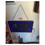 Vintage lighted ice cream sign / working