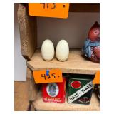 Pair of vintage wooden eggs