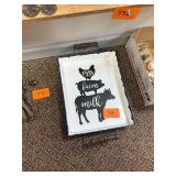 Porcelain tray chicken, pig , cow / unsure of age