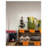 Vintage Christmas tree with red birds figurine