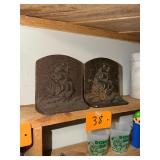 Pair of antique brass ship bookends