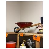 Vintage small radio flyer wood & metal wheelbarrow