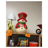 Vintage 13 inch lighted blow mold snowman