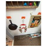 Vintage Santa + Mrs Claus Mobile with bells