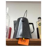 Vintage porcelain enamel black tea/coffee pot