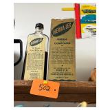 Vintage Hebra ï¿½ Lex glass bottle / paper label,box