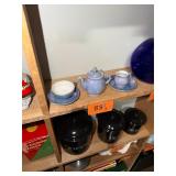 Vintage Purple tea pot set / no c/c, miniature