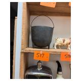 Vintage cast iron footed cauldron