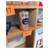 Vintage metal mission orange drink bank