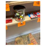 Antique jar of marbles