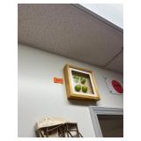 Vintage wood green apples shadow box