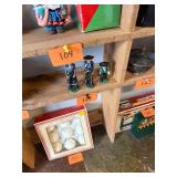 Vintage lot of 3 cast iron Amish figures