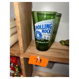 Vintage green rolling pin glass / no c/c