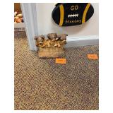 Antique John Wright cast iron door stop